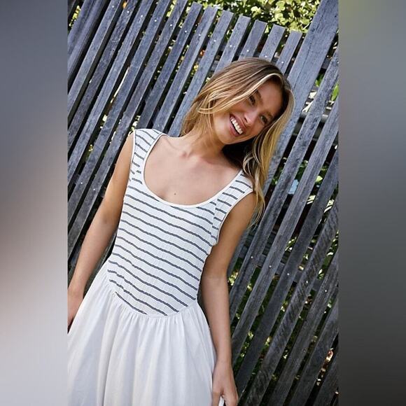Free People Alana Open-Back Striped Midi Size Medium - Picture 3 of 13